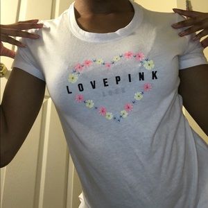 White VS Pink T-Shirt With Flowers
